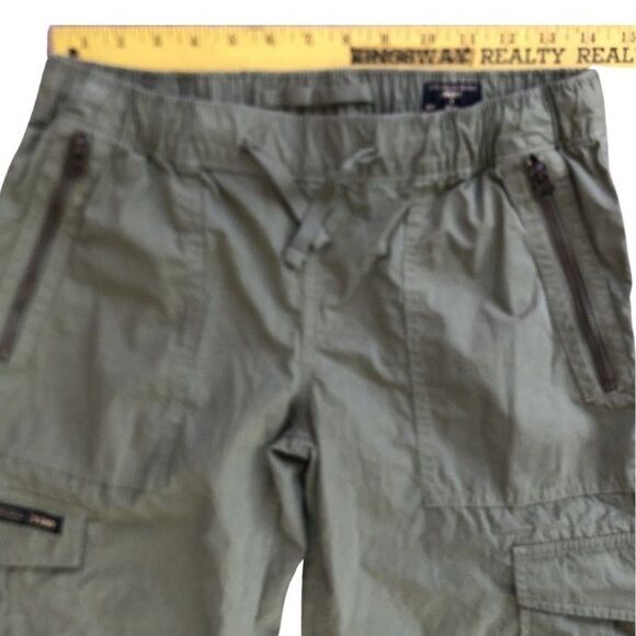 Superdry Low Rise Wide Leg Cargo Pants Womens Size 28x32 Khaki Olive Baggy Loose - Picture 11 of 16